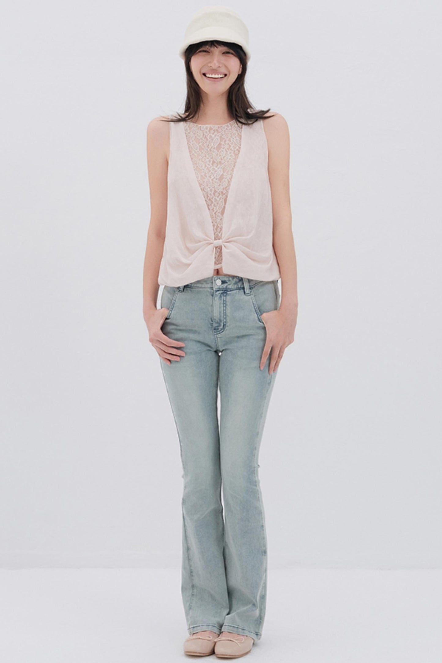 Butterfly Linen Blend Vest Style Top