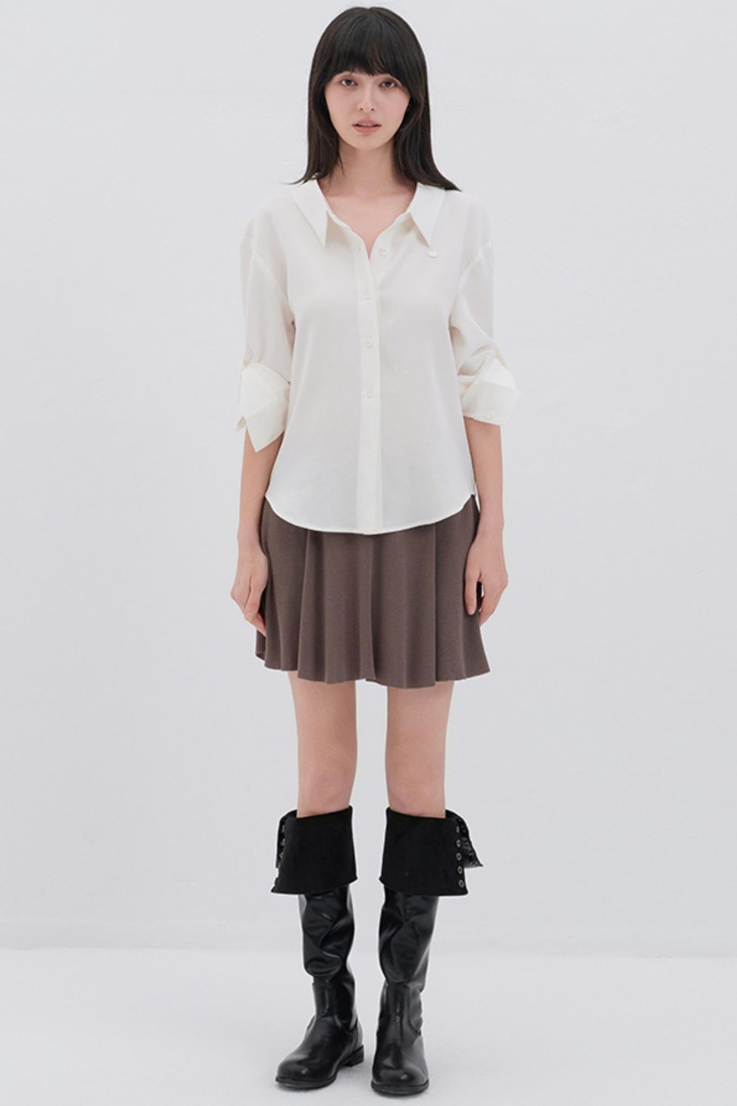 Silky White College Shirt