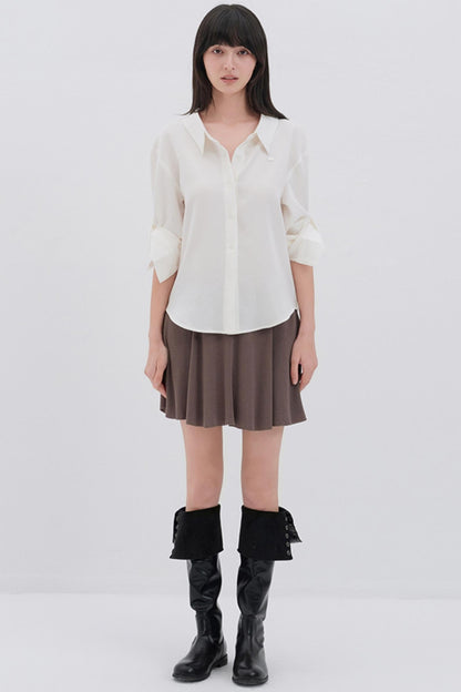 Silky White College Shirt