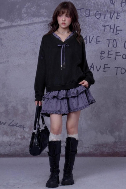 Little Witch Knitted Patchwork Dress