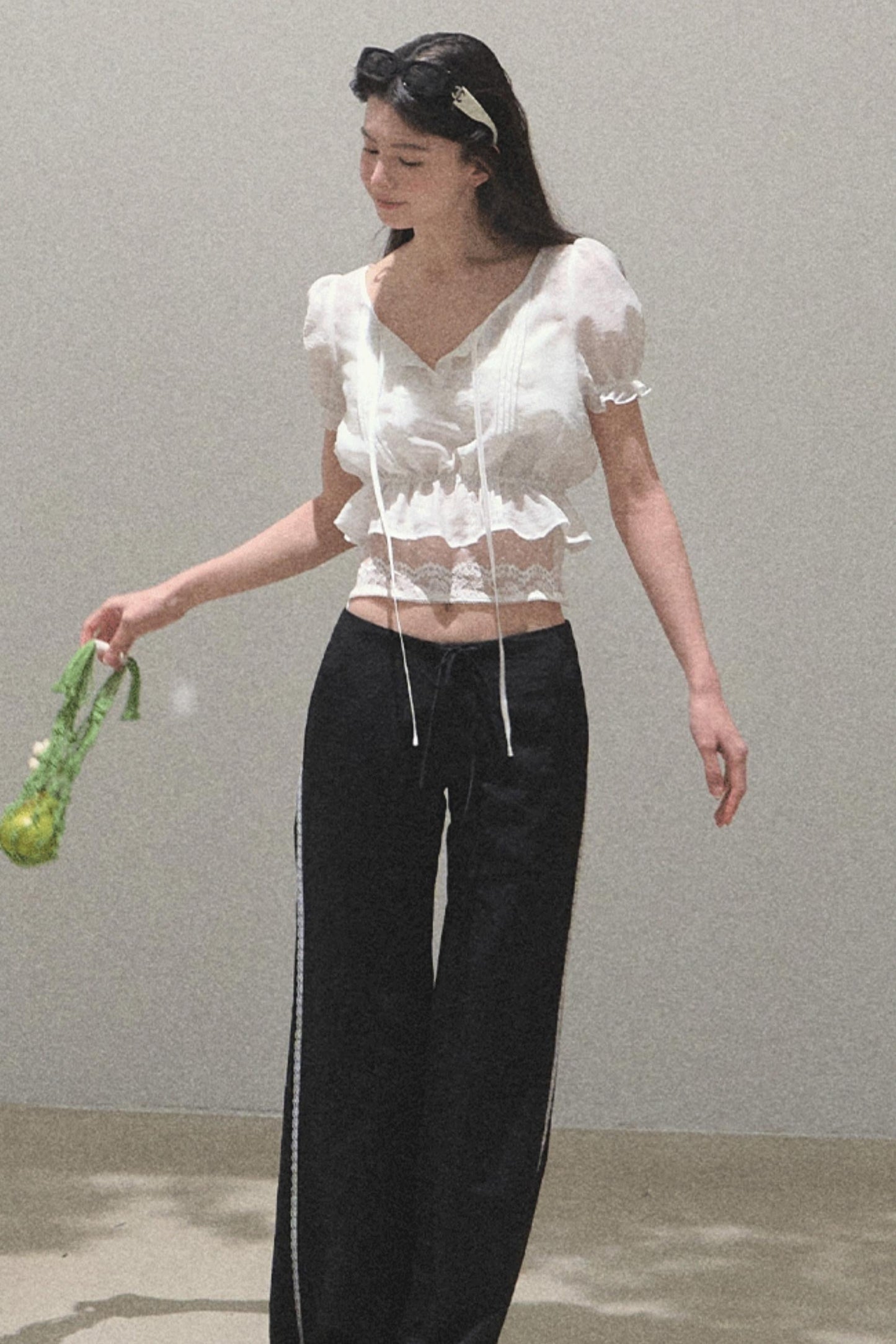 Bubble Sleeve Smock Shirt