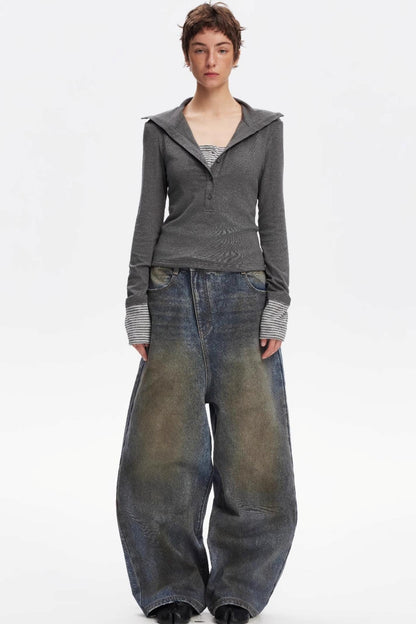 Henry Collar Knitted Top