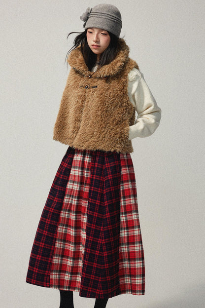Versatile Vintage Fur Trim Vest