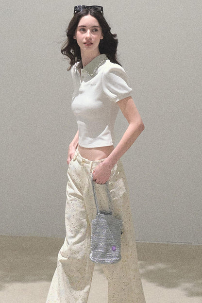 Sunset Diamond Polo Top