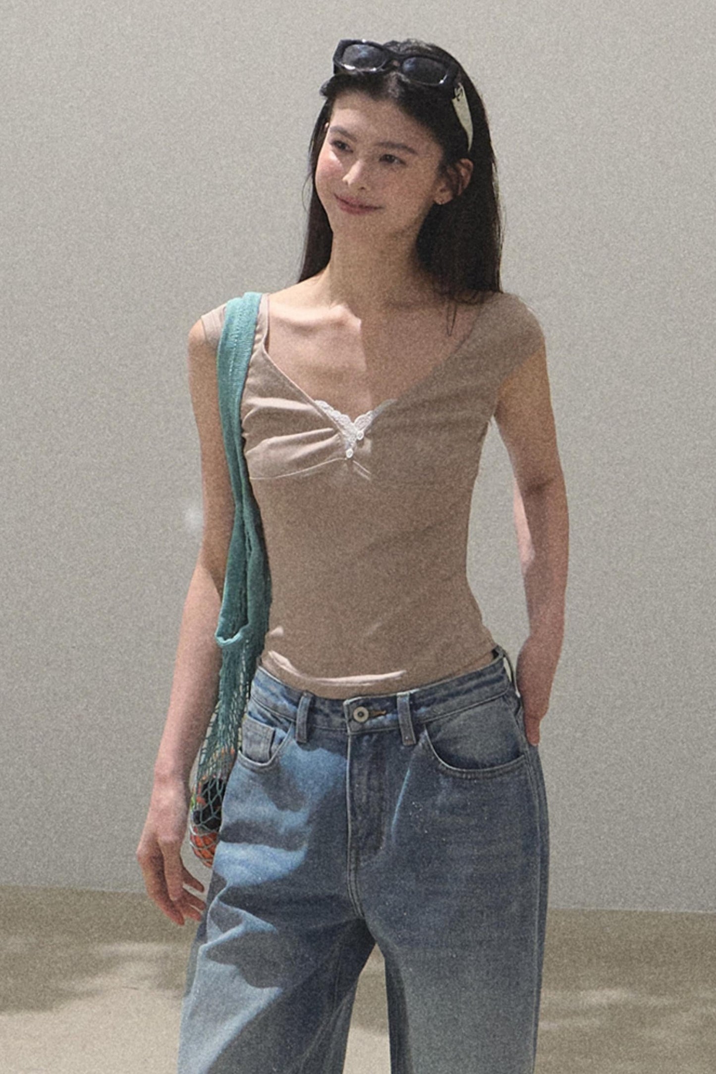 Lace Whisper V-Neck Tee