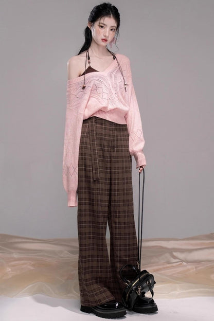 Mocha Brown Wide-leg Slacks