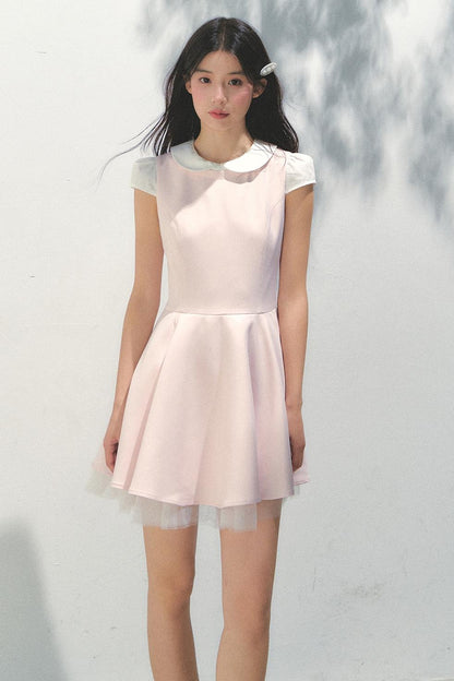 Blue Mesh Poncho Dress