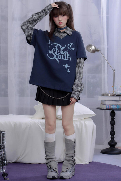 Navy Blue Fighting Spirit Top