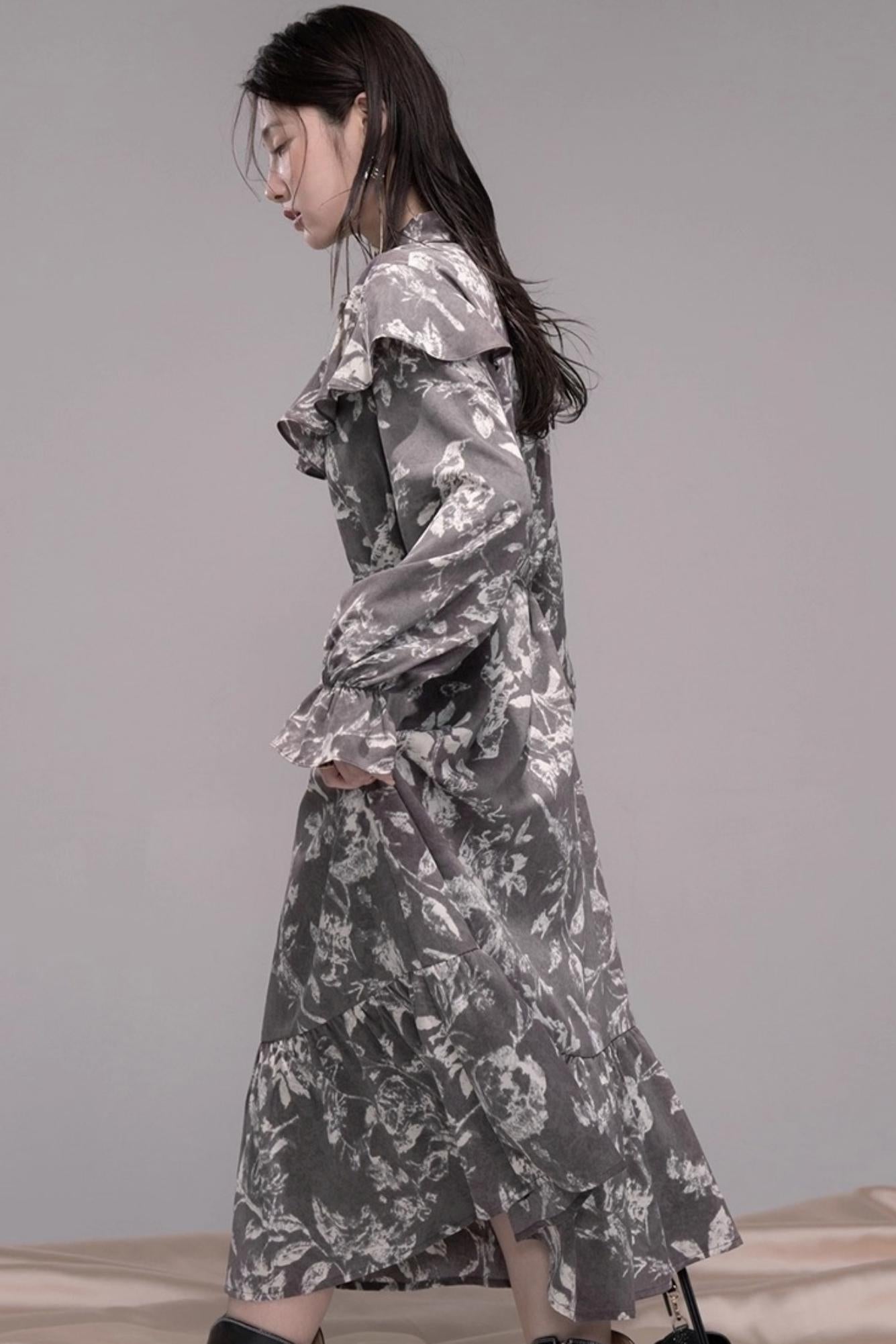 Smart Ink Shawl Collar Dress