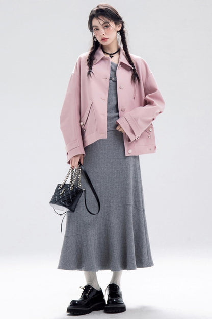 Elegant Rose Twill Jacket