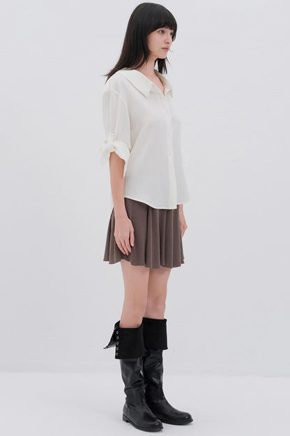 Silky White College Shirt