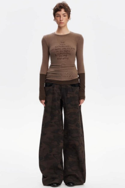 Layered Letter Print T-Shirt