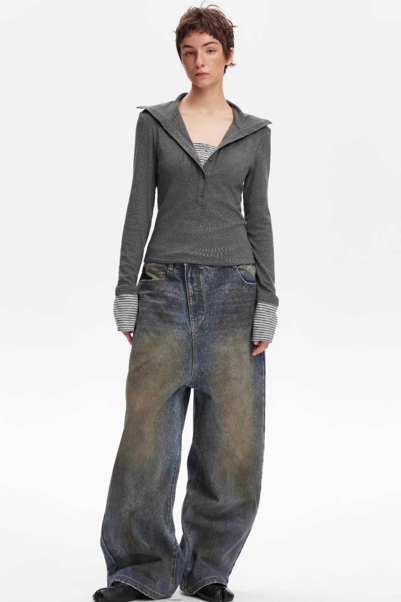 Henry Collar Knitted Top