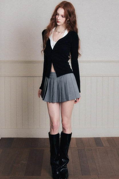 Timeless Grey A-Line Skirt