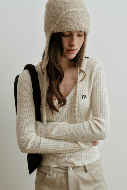 Velvet Twist Knitted Top