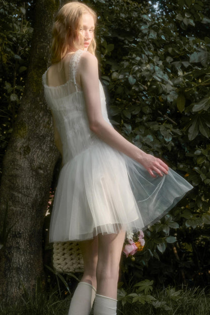 Fluffy Summer Halter Dress