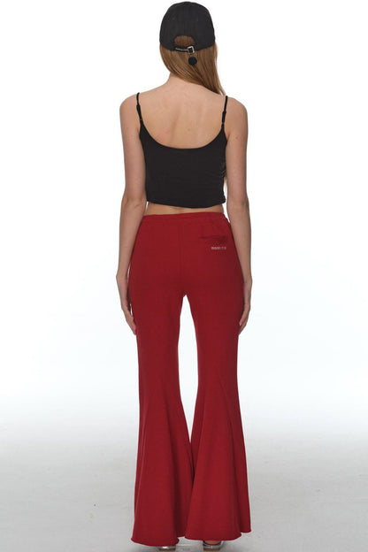 Pink Stretchy Casual Pants