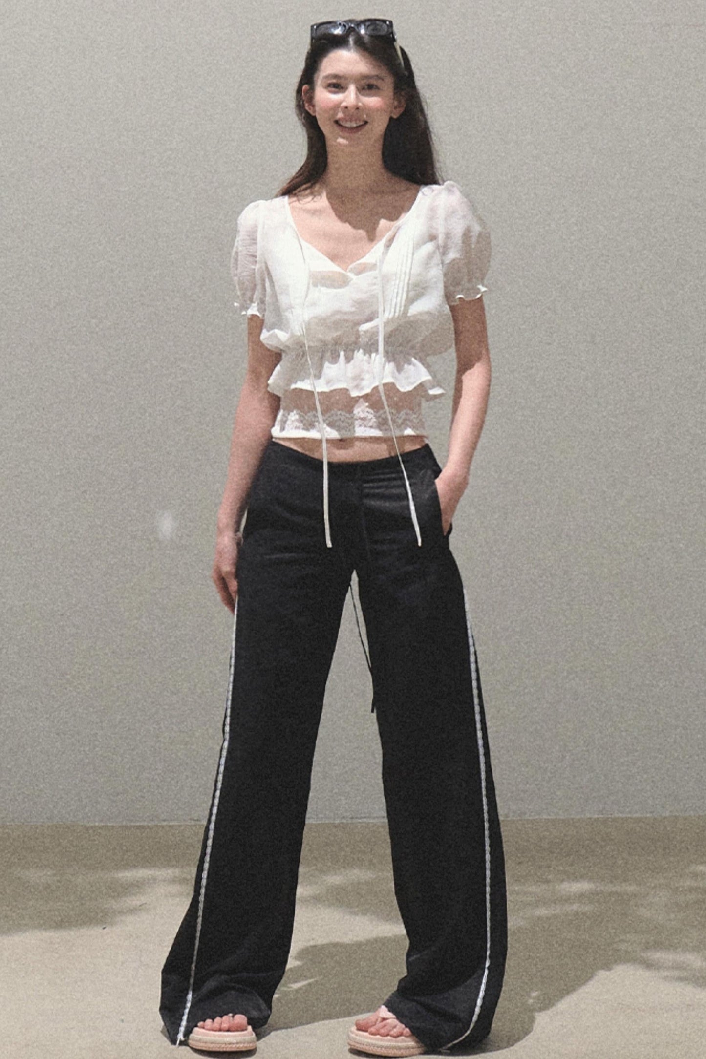 Bubble Sleeve Smock Shirt