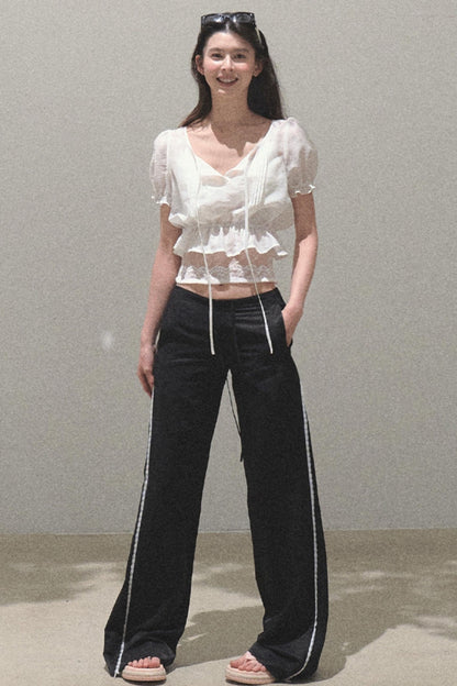 Bubble Sleeve Smock Shirt