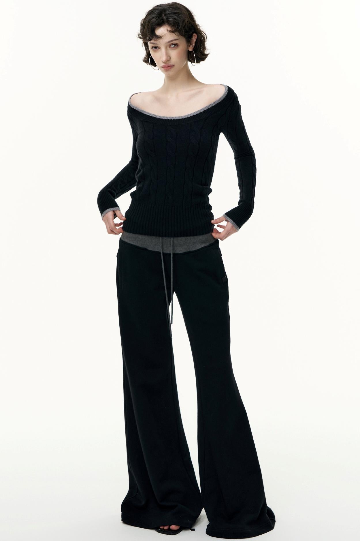 Crew Neck Tencel Wool Knit Sweater