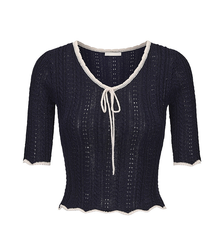 Summer Navy Lace Top
