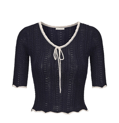 Summer Navy Lace Top