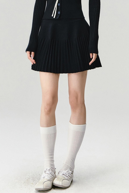 Pleated Knit Skirt & Top Set-Up