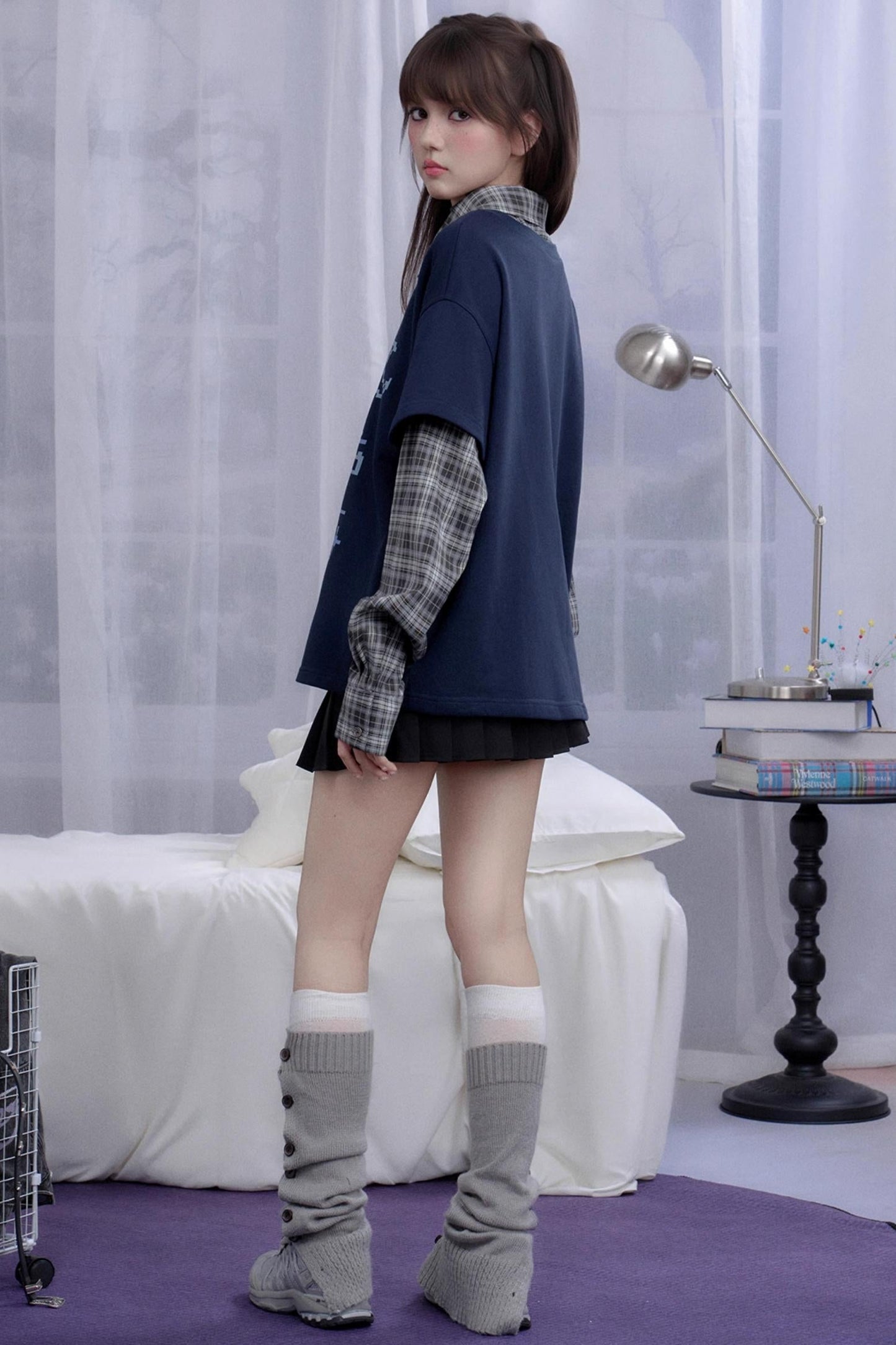 Navy Blue Fighting Spirit Top