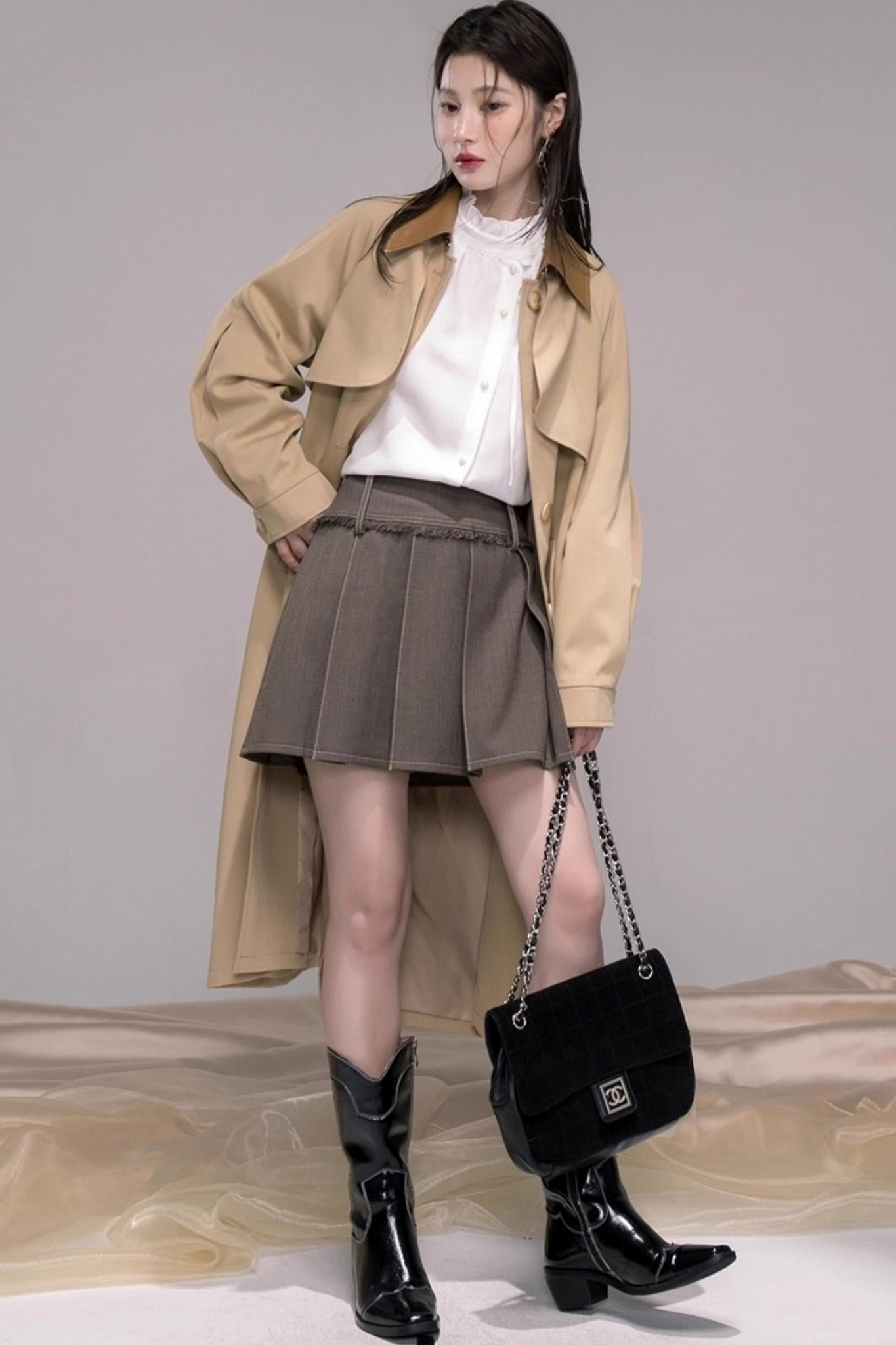 Three-Dimensional Pleated Skirt