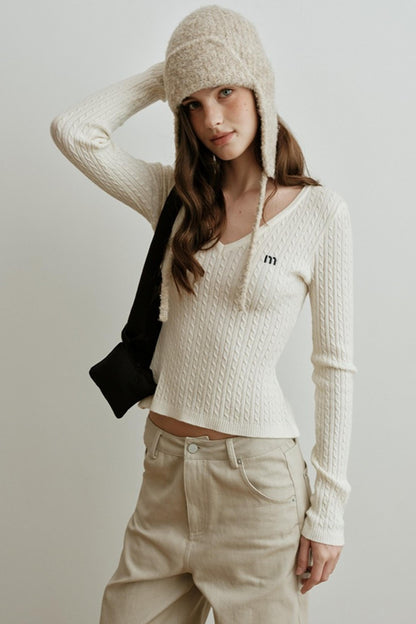 Velvet Twist Knitted Top