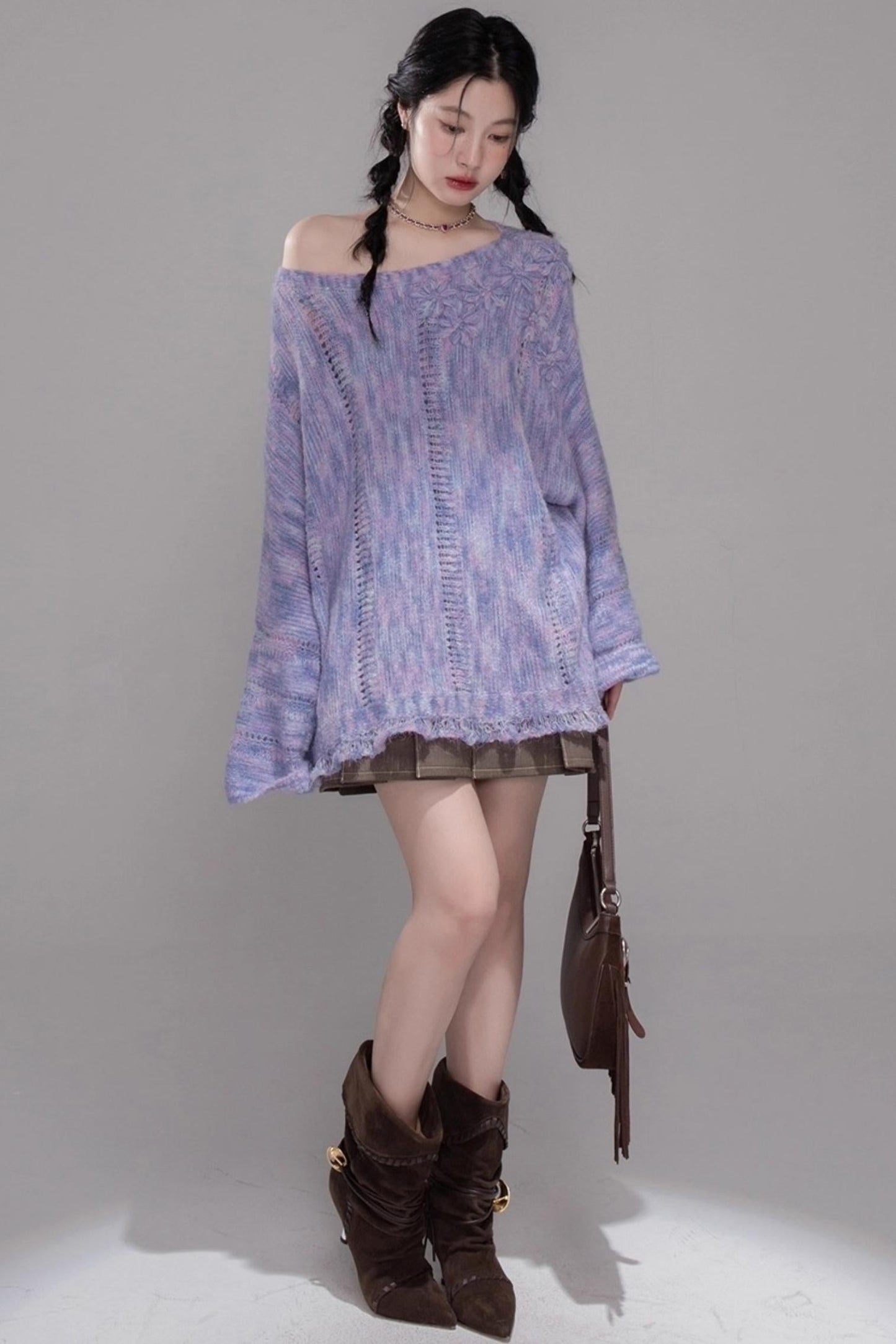 Mist Floral Wool Pullover Top