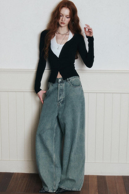 Layered Suspender Cardigan