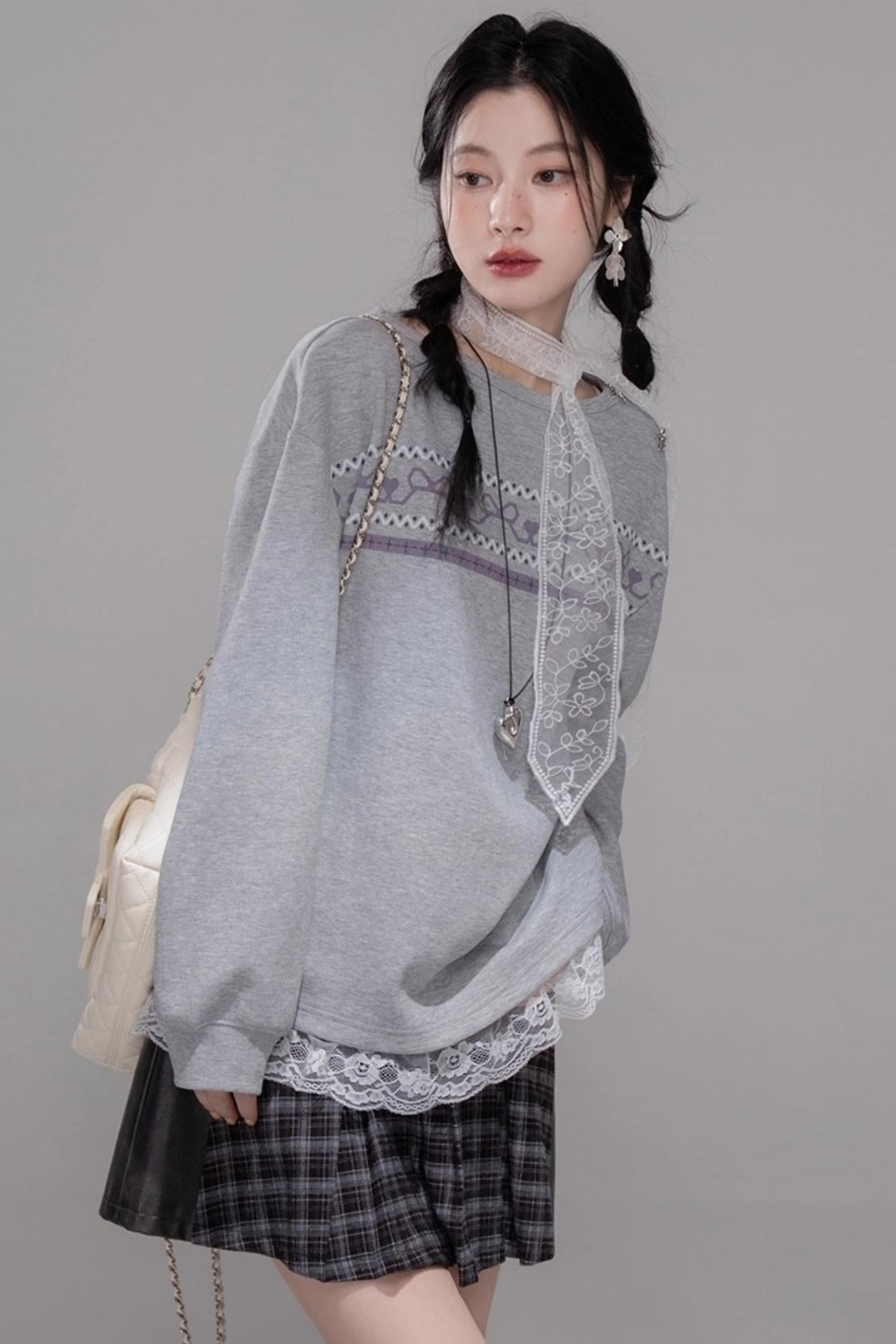 Purple Printed Top & Pants Set