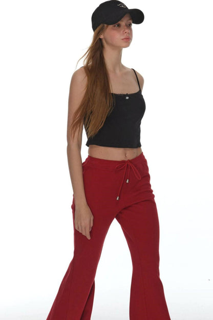 Pink Stretchy Casual Pants