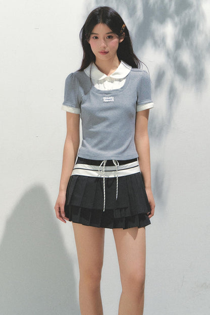 Casual Patchwork Knit Tee