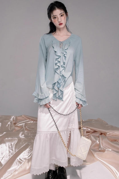 Dynamic Blue Wool Shirt