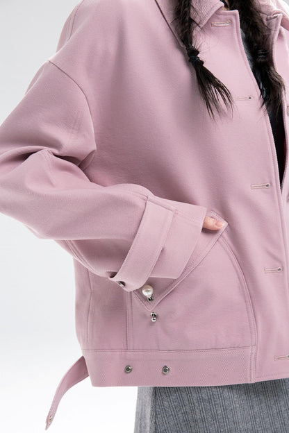 Elegant Rose Twill Jacket