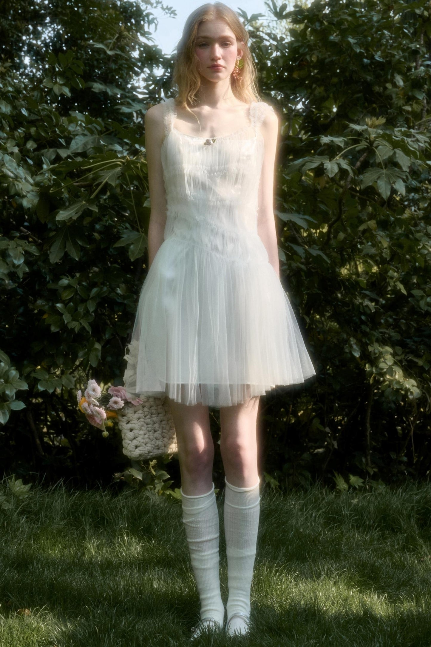 Fluffy Summer Halter Dress