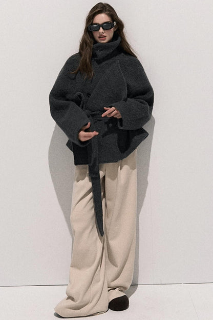 High-Waisted Wool Trousers