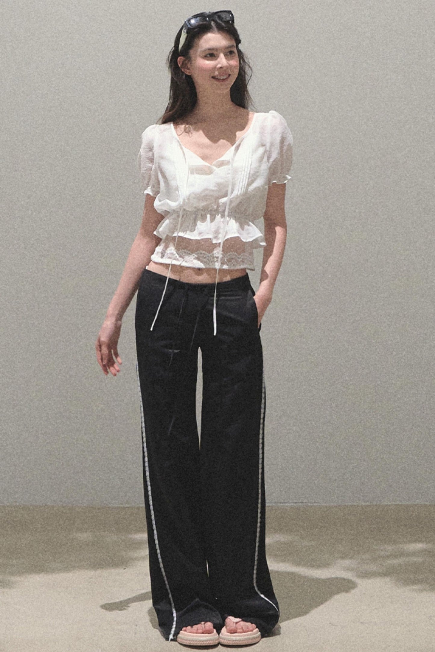 Bubble Sleeve Smock Shirt