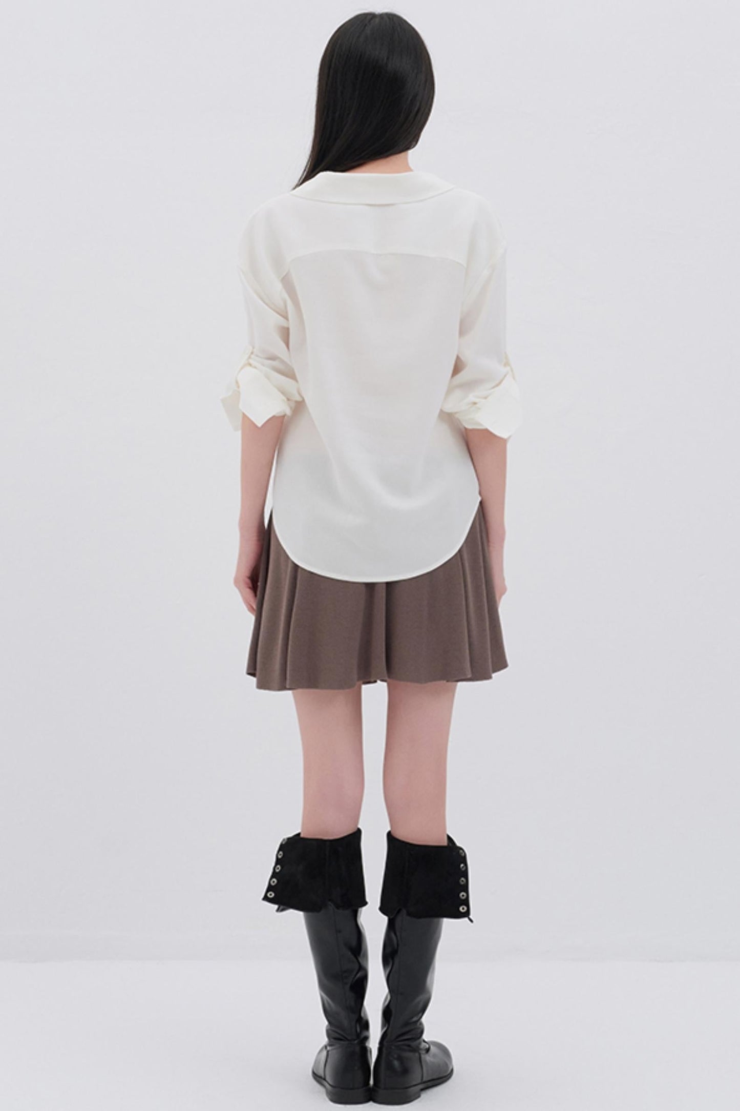 Silky White College Shirt