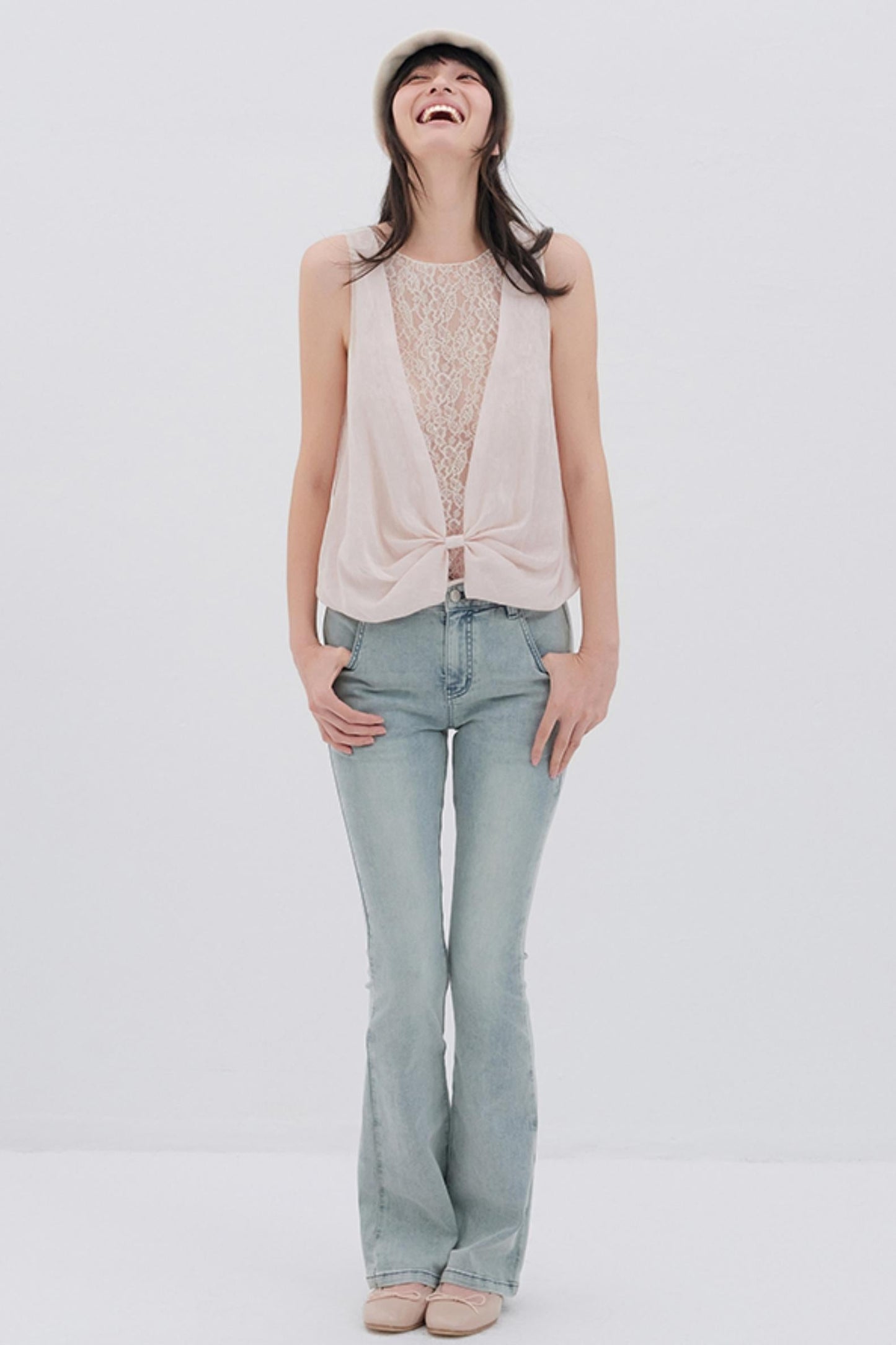 Butterfly Linen Blend Vest Style Top