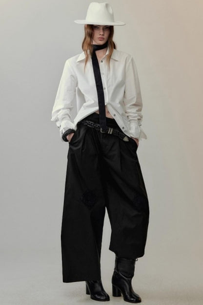 Lace Floral Embroidery Shirt Set-Up