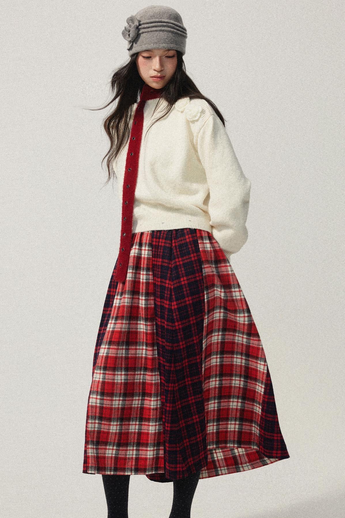 Detachable Skirt Flower Sweater Dress