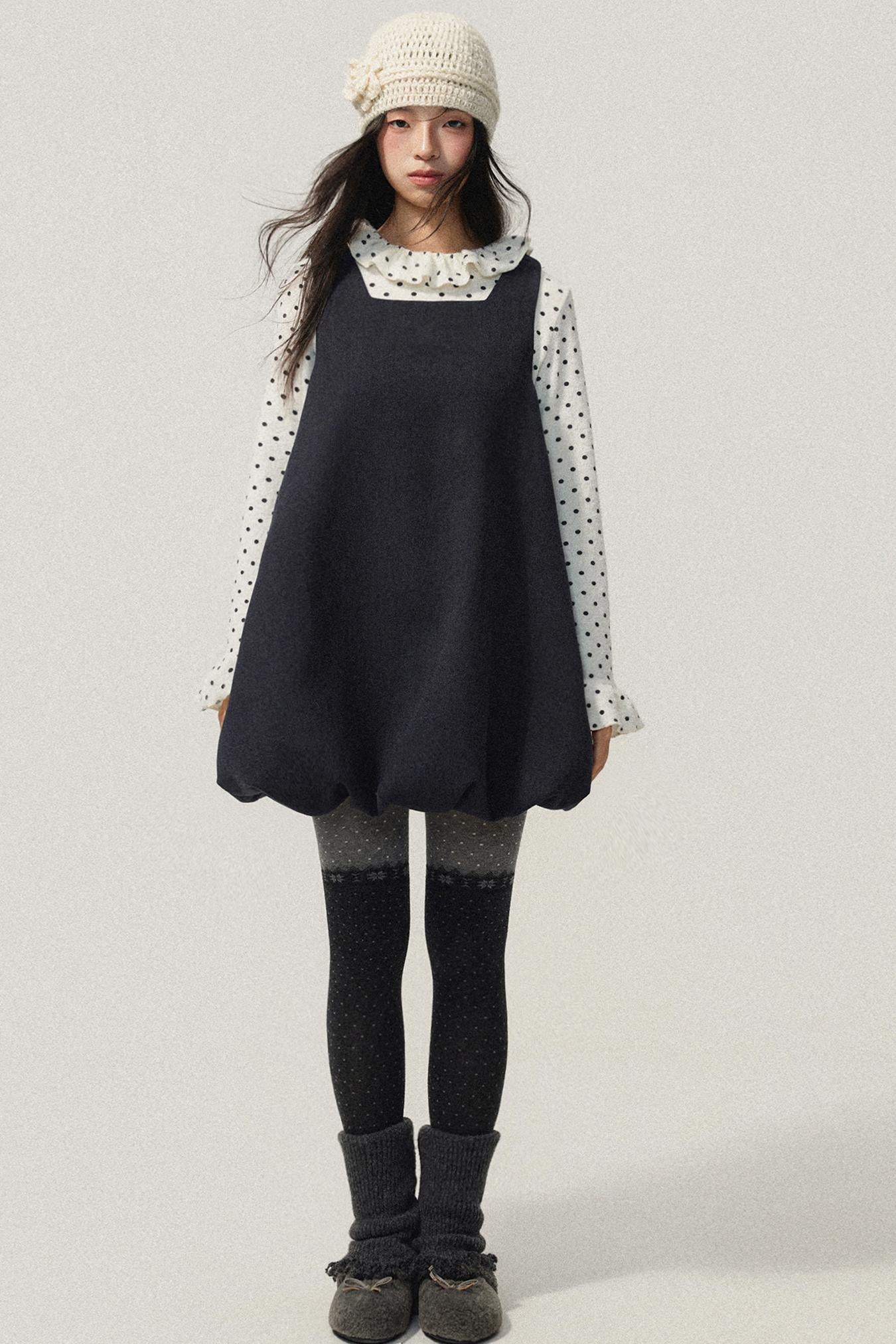 Grey Bubble Hem Sleeveless Dress