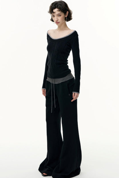 Crew Neck Tencel Wool Knit Sweater