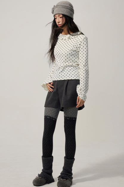 Gray Wool A-Line Suit Shorts