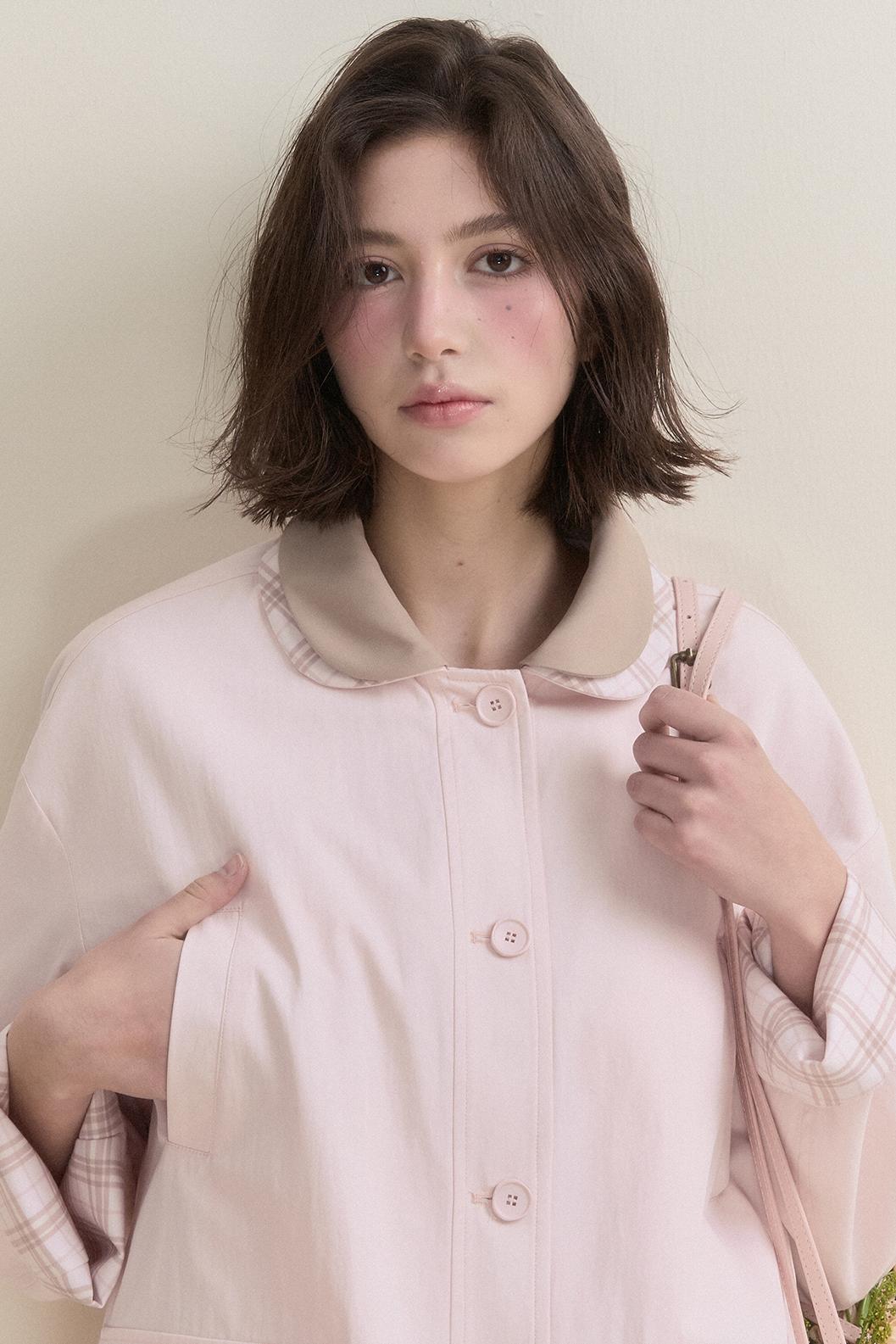 Pink Reversible Trench Jacket