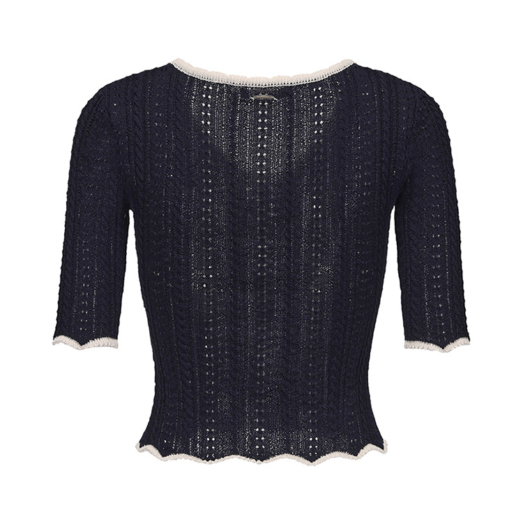 Summer Navy Lace Top