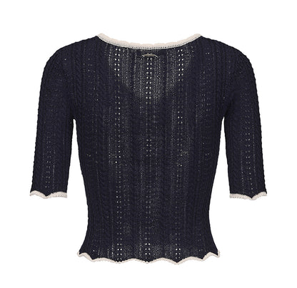 Summer Navy Lace Top